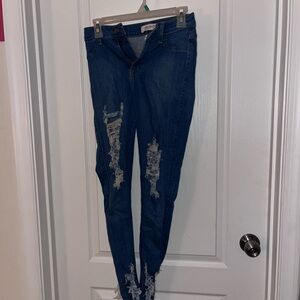 Cato Blue Skinny Distressed Jeans